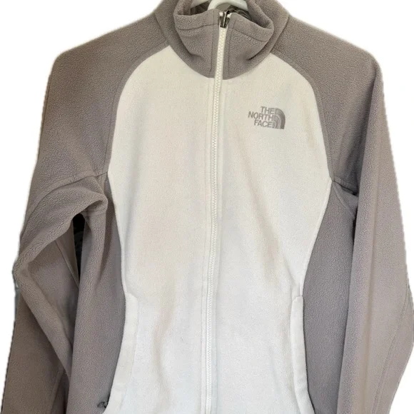The North Face Gray and White Ski Jacket with Color Blocking - Picture 1 of 6